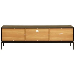 Meuble télé 180cm naturel et noir