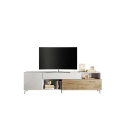 Meuble TV 241 cm Blanc laqué