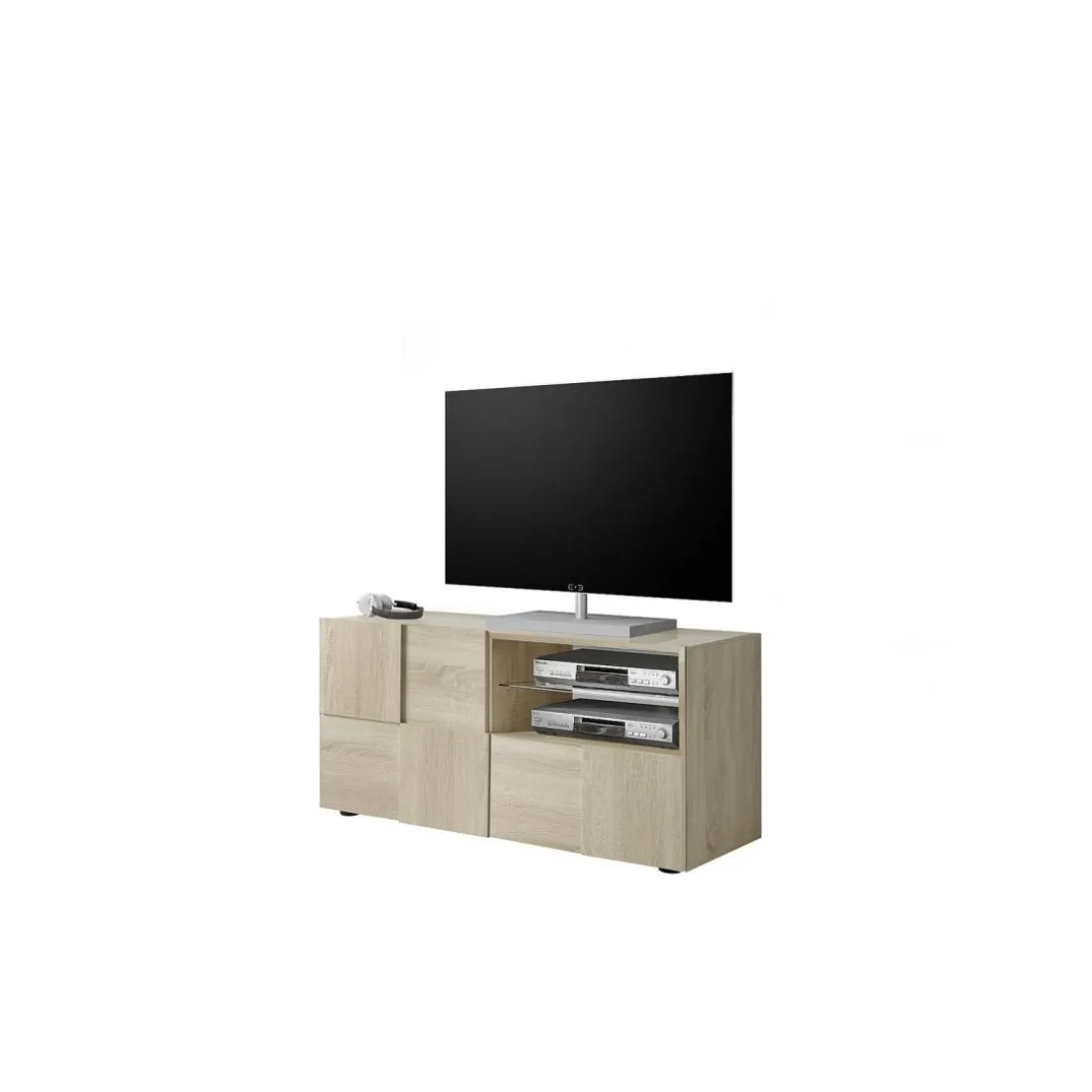 Meuble TV 1 porte et 1 tiroir DAMA décor chêne samoa