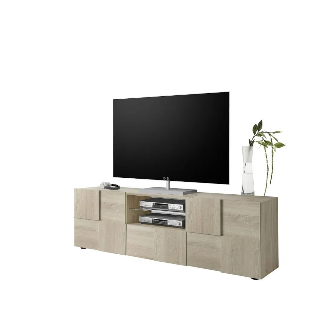 Meuble TV 2 portes et 1 tiroir DAMA décor chêne samoa