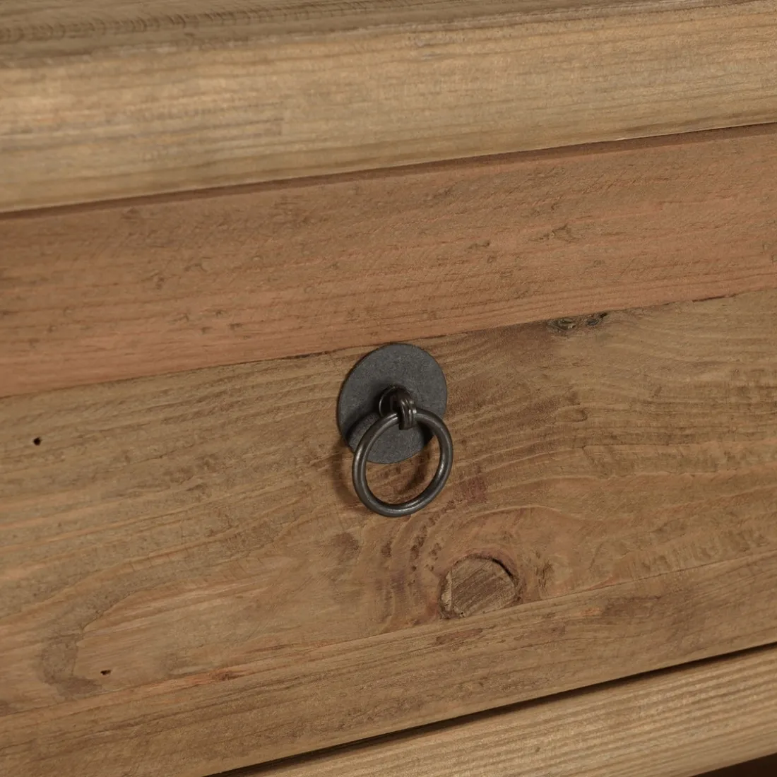 Meuble TV 4 tiroirs 1 niche bois pin recyclé SANDY