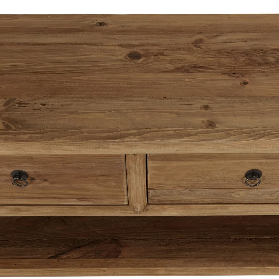 Meuble TV 4 tiroirs 1 niche bois pin recyclé SANDY
