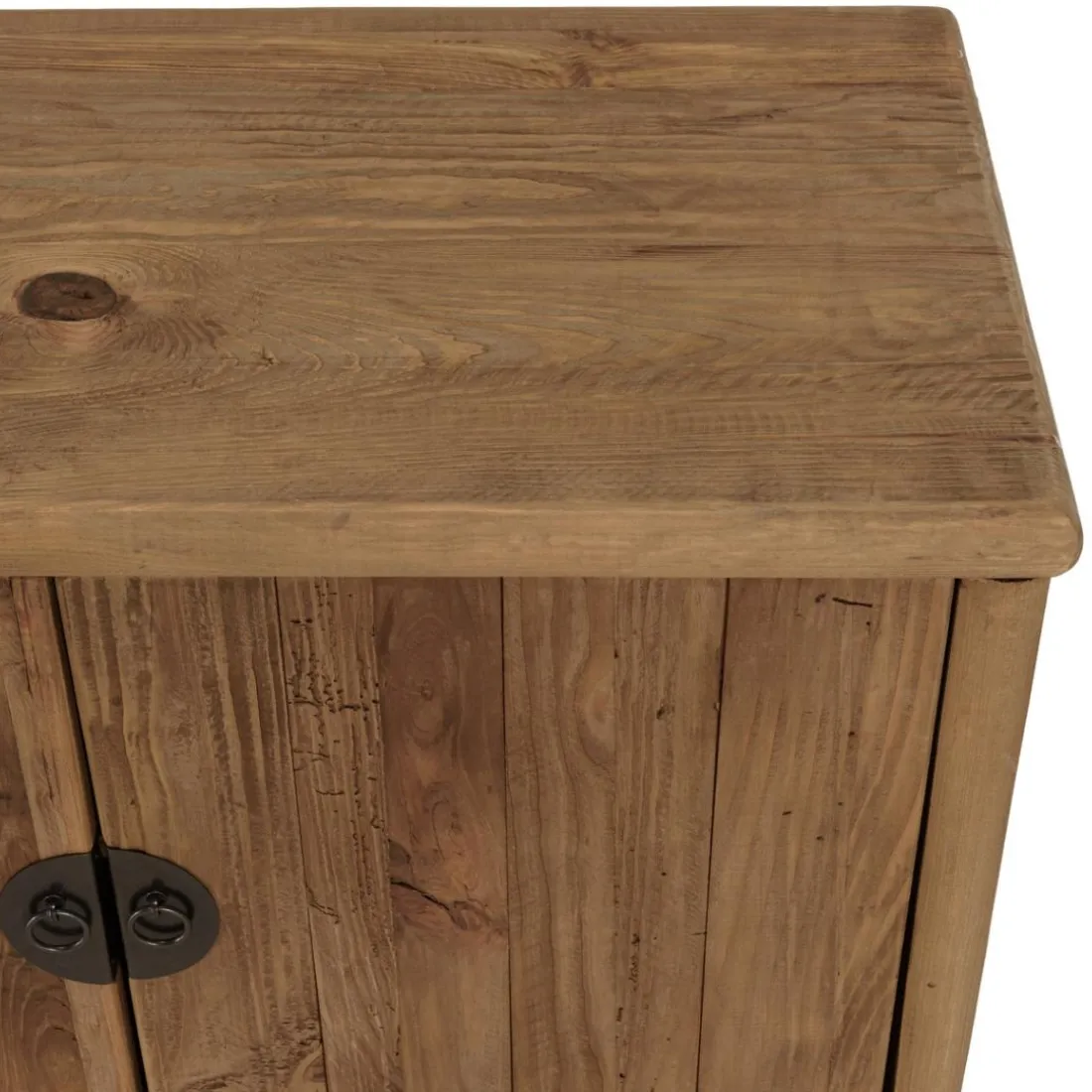Meuble TV 2 tiroirs 4 portes bois pin recyclé SANDY