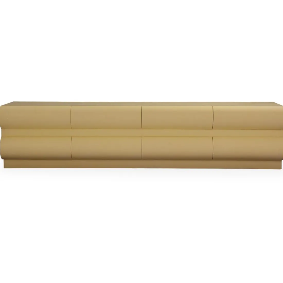 Meuble tv 8 tiroirs arrondis Mezade Bois Beige