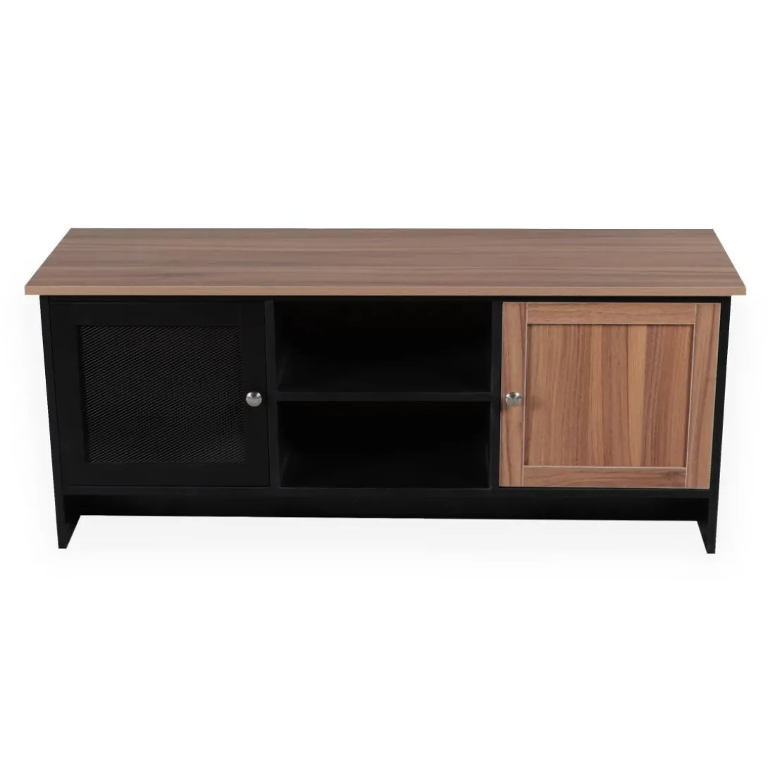 Meuble TV contemporain 2 portes Franck Bois et Noir