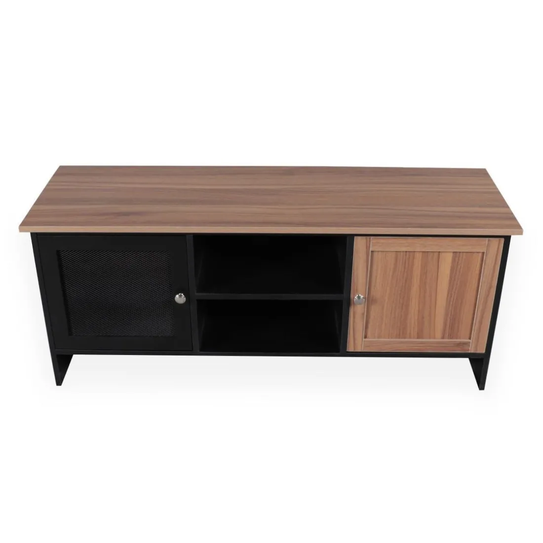 Meuble TV contemporain 2 portes Franck Bois et Noir