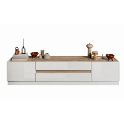 Meuble TV FANTASY blanc laqué