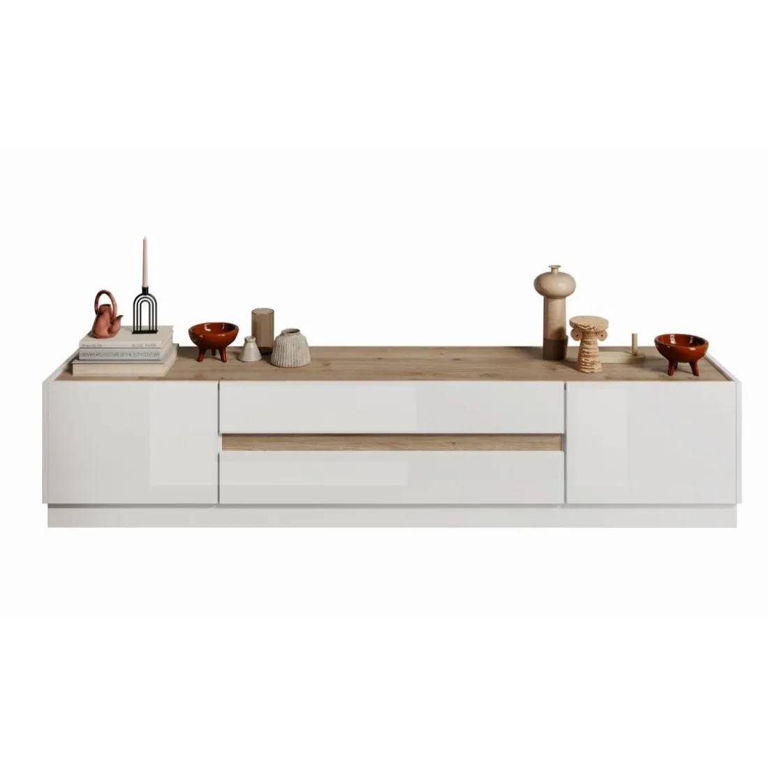 Meuble TV FANTASY blanc laqué
