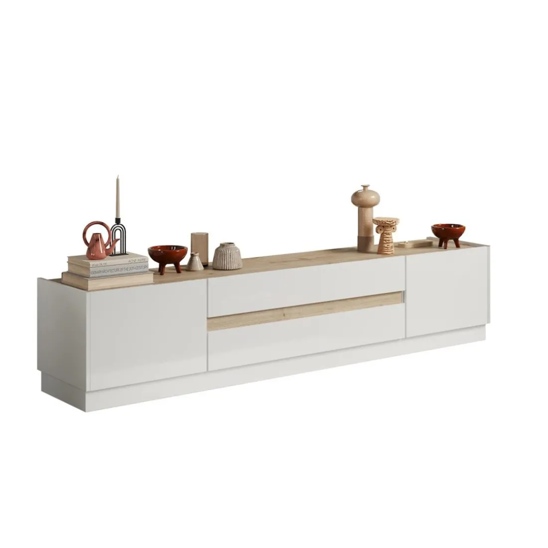 Meuble TV FANTASY blanc laqué