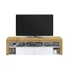 Meuble TV large chêne et blanc ONIA