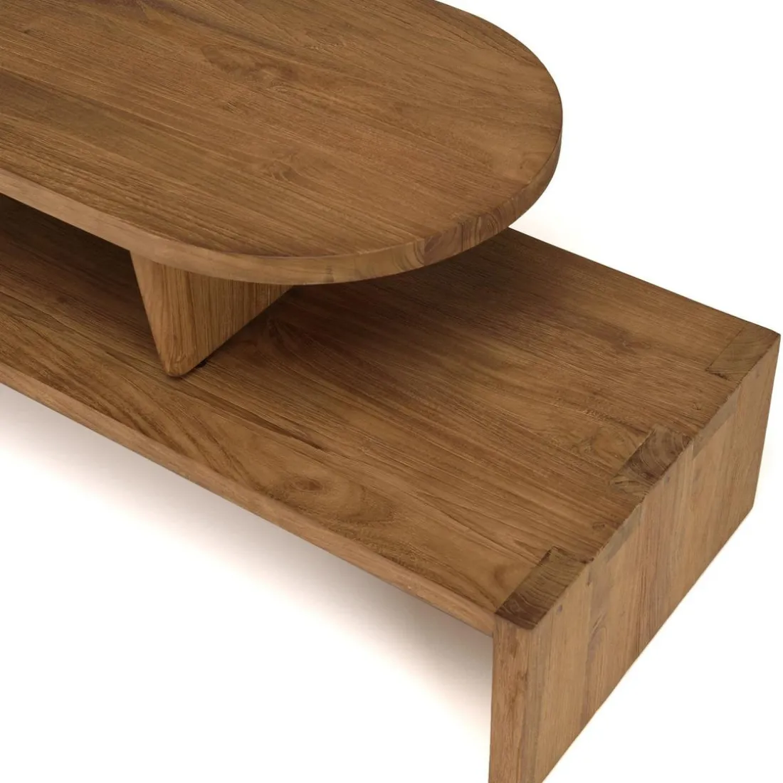 Meuble TV modulable 160x40cm en bois de teck recyclé naturel