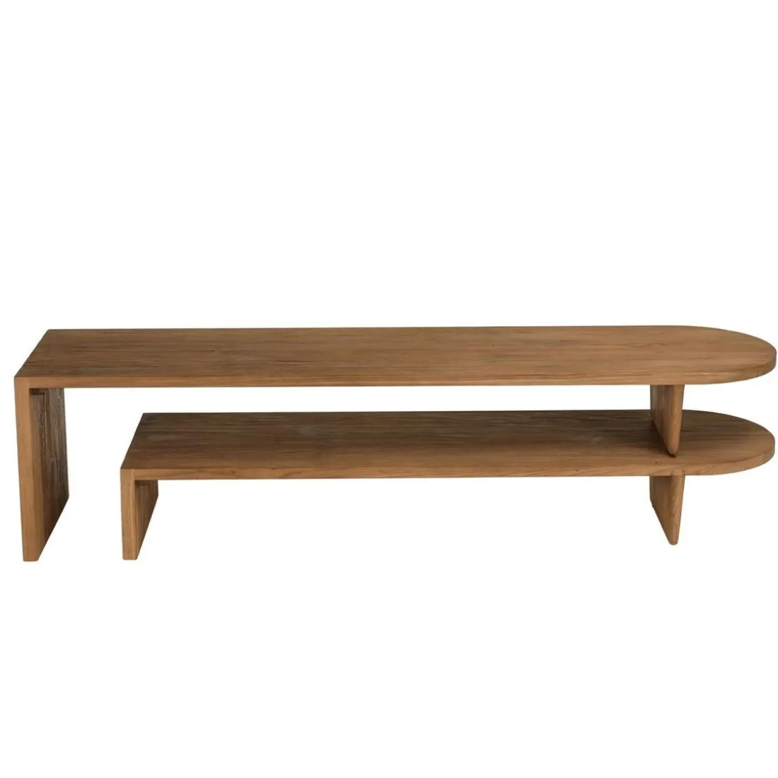 Meuble TV modulable 160x40cm en bois de teck recyclé naturel