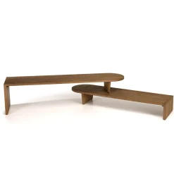 Meuble TV modulable 160x40cm en bois de teck recyclé naturel