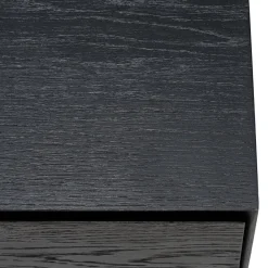 Meuble TV noir 1 porte 2 tiroirs pieds métal noir MAXENDRE