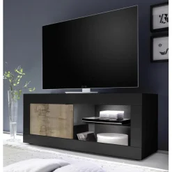 Meuble TV petit1 porte sans éclairage bicolore