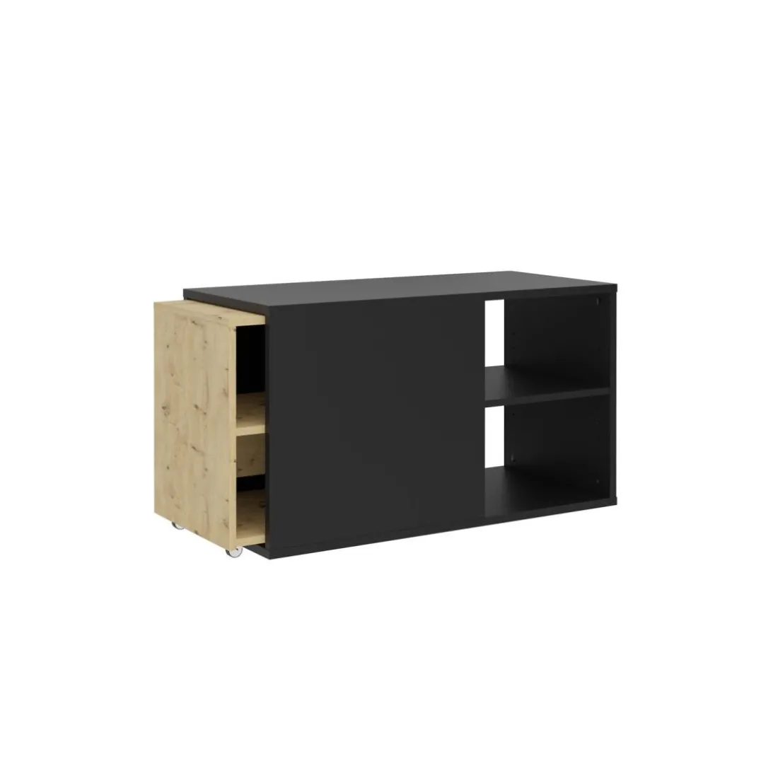 Meuble TV SLIDE 2 anthracite et naturel