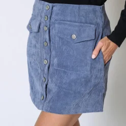 Mini Jupe en velours Jacksonville bleu