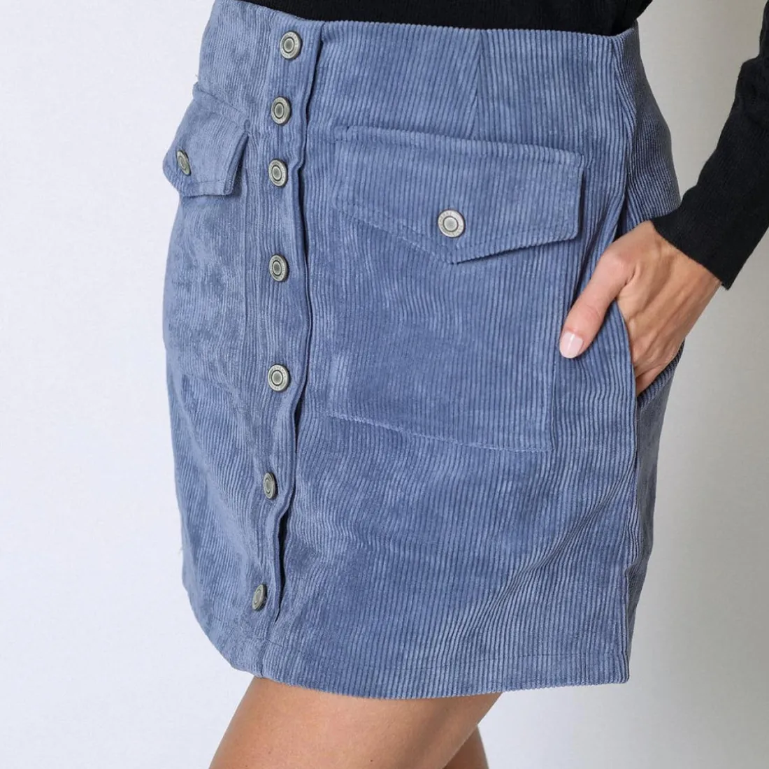 Mini Jupe en velours Jacksonville bleu