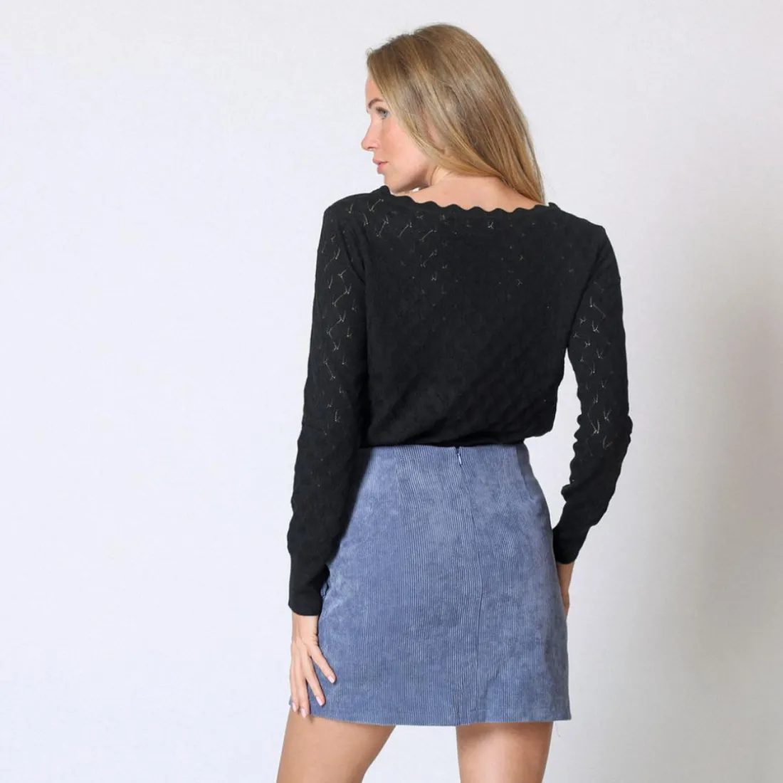 Mini Jupe en velours Jacksonville bleu