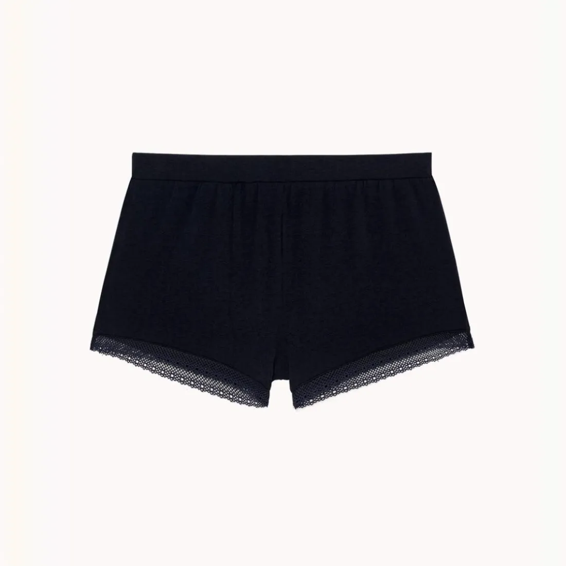 Mini short taille haute en coton - Noir