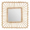 Miroir carré en rotin 40x40 beige