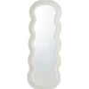 Miroir en pied décoratif design ondulé Andromak Velours Crème