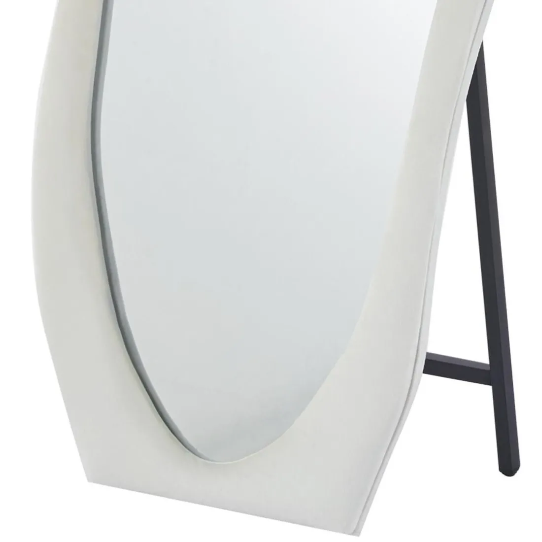 Miroir en pied décoratif design ondulé Pierrot Velours Crème