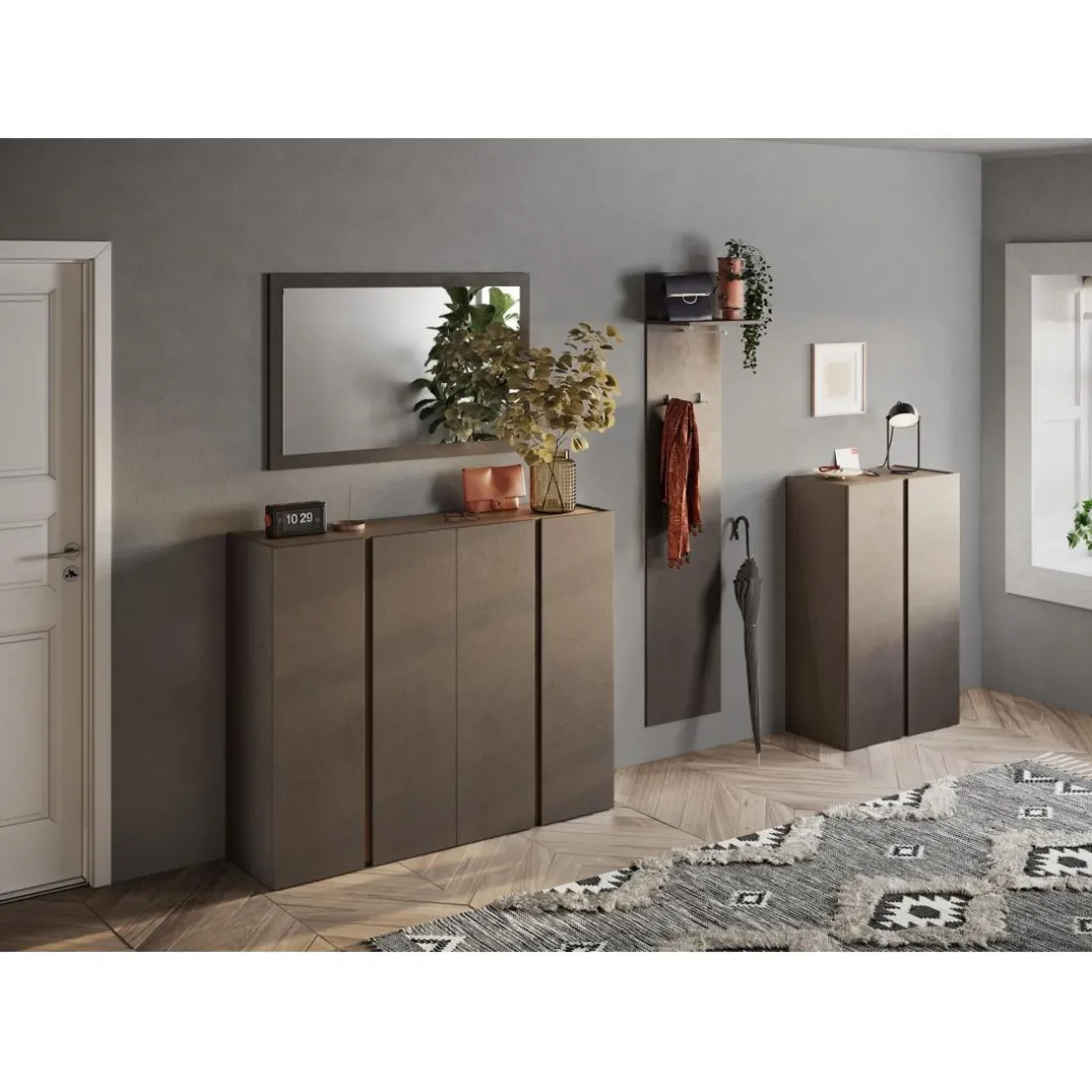 Miroir Ferrare à fixer cadre coloris bronze L72xH118 cm