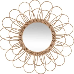 Miroir Fleur en Rotin D56