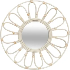 Miroir Fleur en Rotin D56 beige