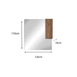 Miroir Led avec Colonne Integrée 1 Porte H30 cm coloris Chêne Mercure