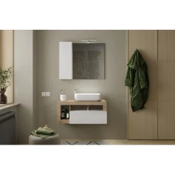 Miroir Led avec Colonne Integrée Ancona 1 Porte L92 cm
