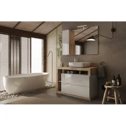 Miroir Led avec Colonne Integrée Bari 1 Porte H30 cm blanc