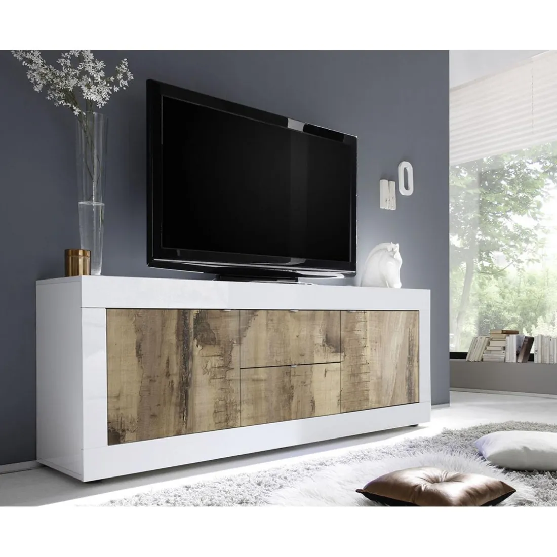 Miroir Led avec Colonne Integrée Bari 1 Porte blanc
