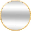 Miroir LED Mural Rond Bambou