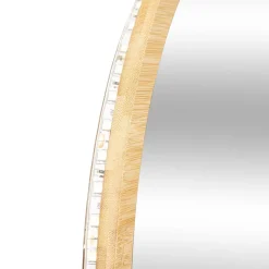 Miroir LED Mural Rond Bambou
