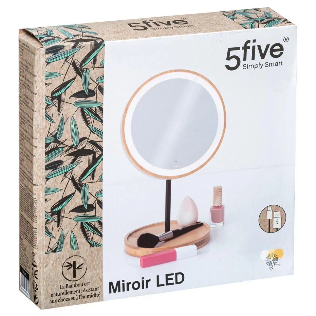 Miroir Led Pied Terre Inconnue Bambou