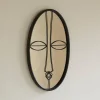 Miroir ovale décor ethnique en métal LOOKY noir