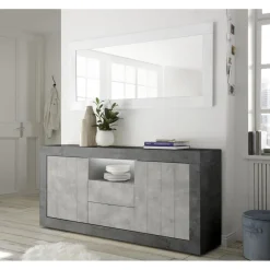 Miroir rectangulaire AMALFI laqué blanc brillant