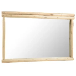Miroir rectangulaire en branches de Teck naturel WILL Beige