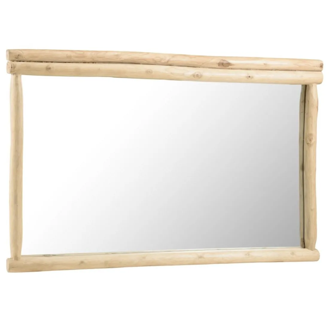 Miroir rectangulaire en branches de Teck naturel WILL Beige