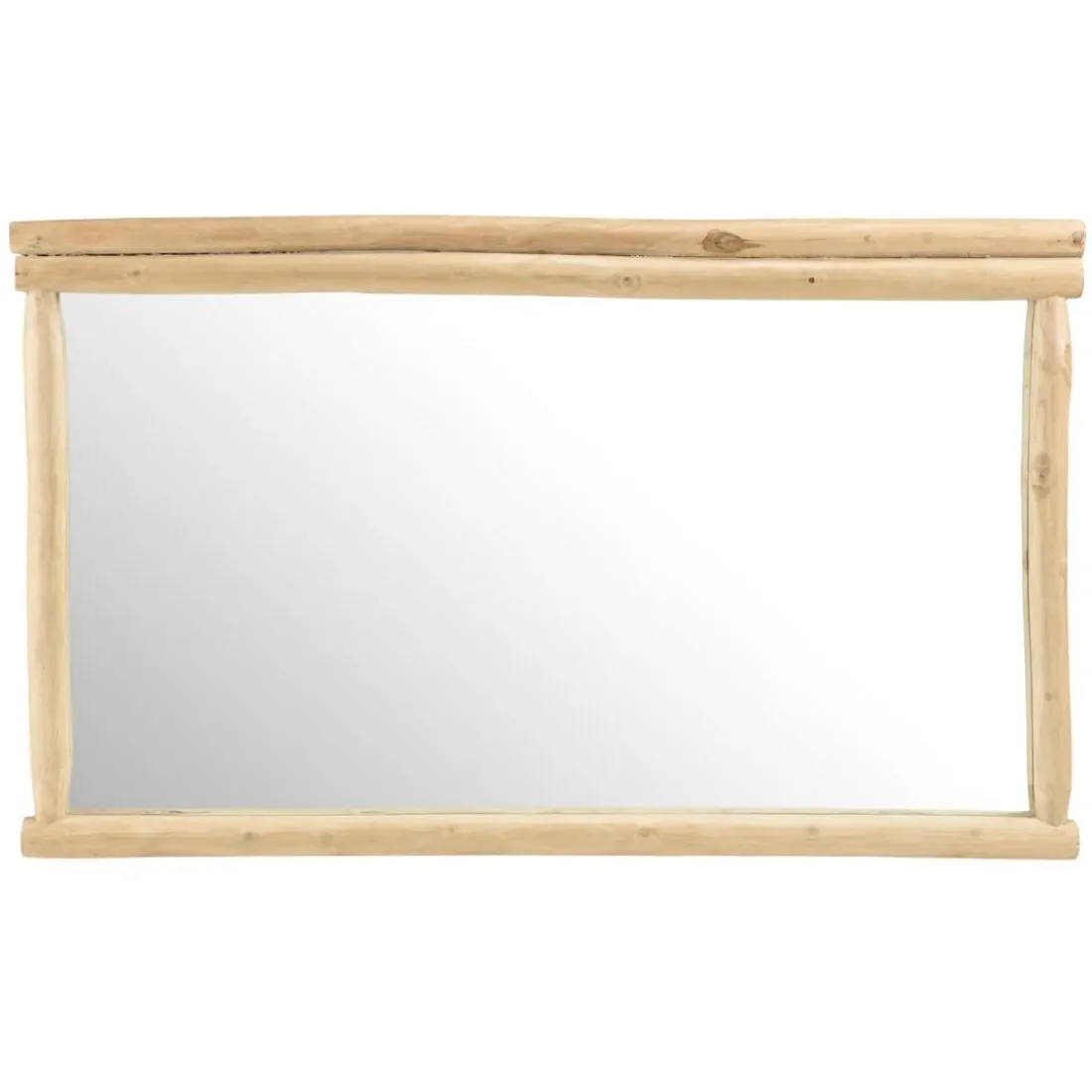 Miroir rectangulaire en branches de Teck naturel WILL Beige