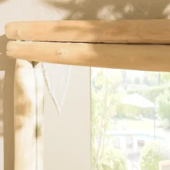 Miroir rectangulaire en branches de Teck naturel WILL Beige