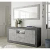 Miroir rectangulaire URBINO décor chêne blanc
