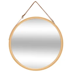 Miroir Rond Bambou beige