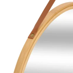 Miroir Rond Bambou beige