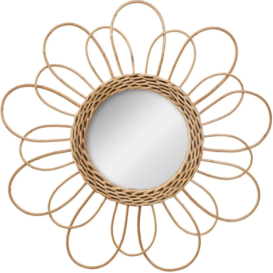 Miroir Rotin Fleur
