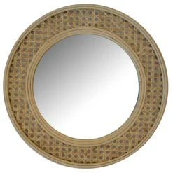 Miroir Rotin Rond 37cm Canne