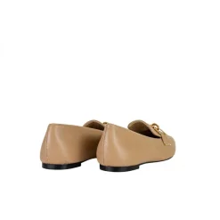 Mocassin Caro beige kaki en cuir