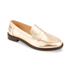 Mocassin femme or LUCIE en cuir